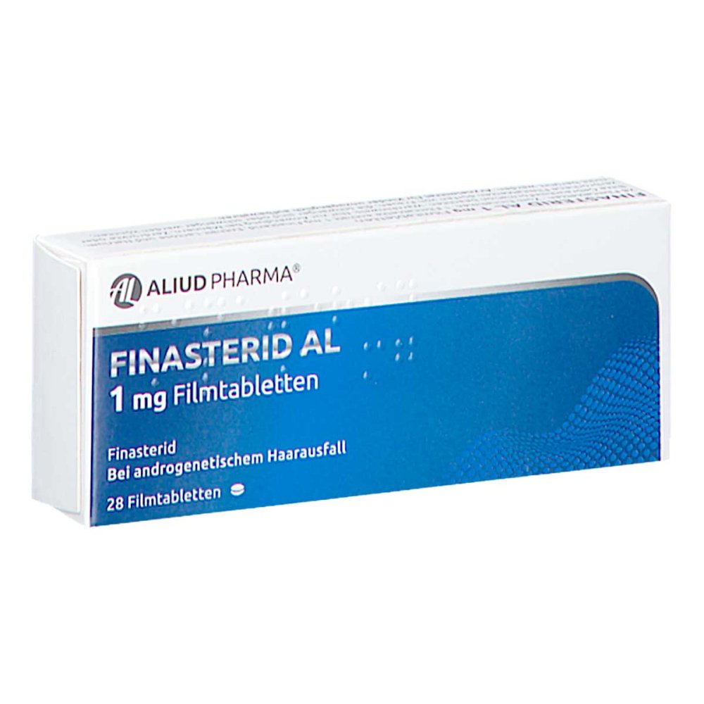 Das Produktfoto zeigt Finasterid Al 1 Mg Filmtabletten (28 stk) PZN 03688617