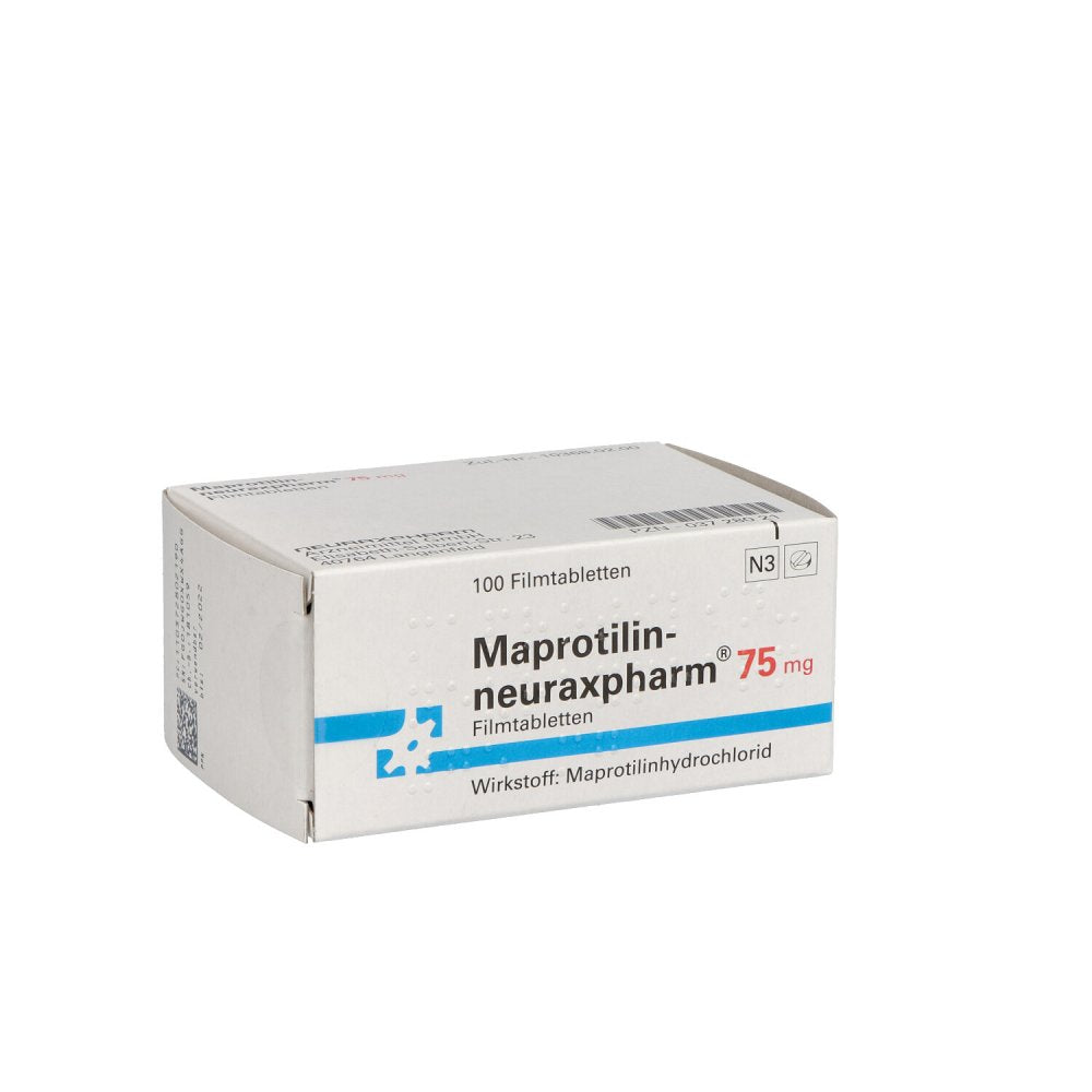 Das Produktfoto zeigt Maprotilin-Neuraxpharm 75 Mg Filmtabletten (100 stk) PZN 03728021