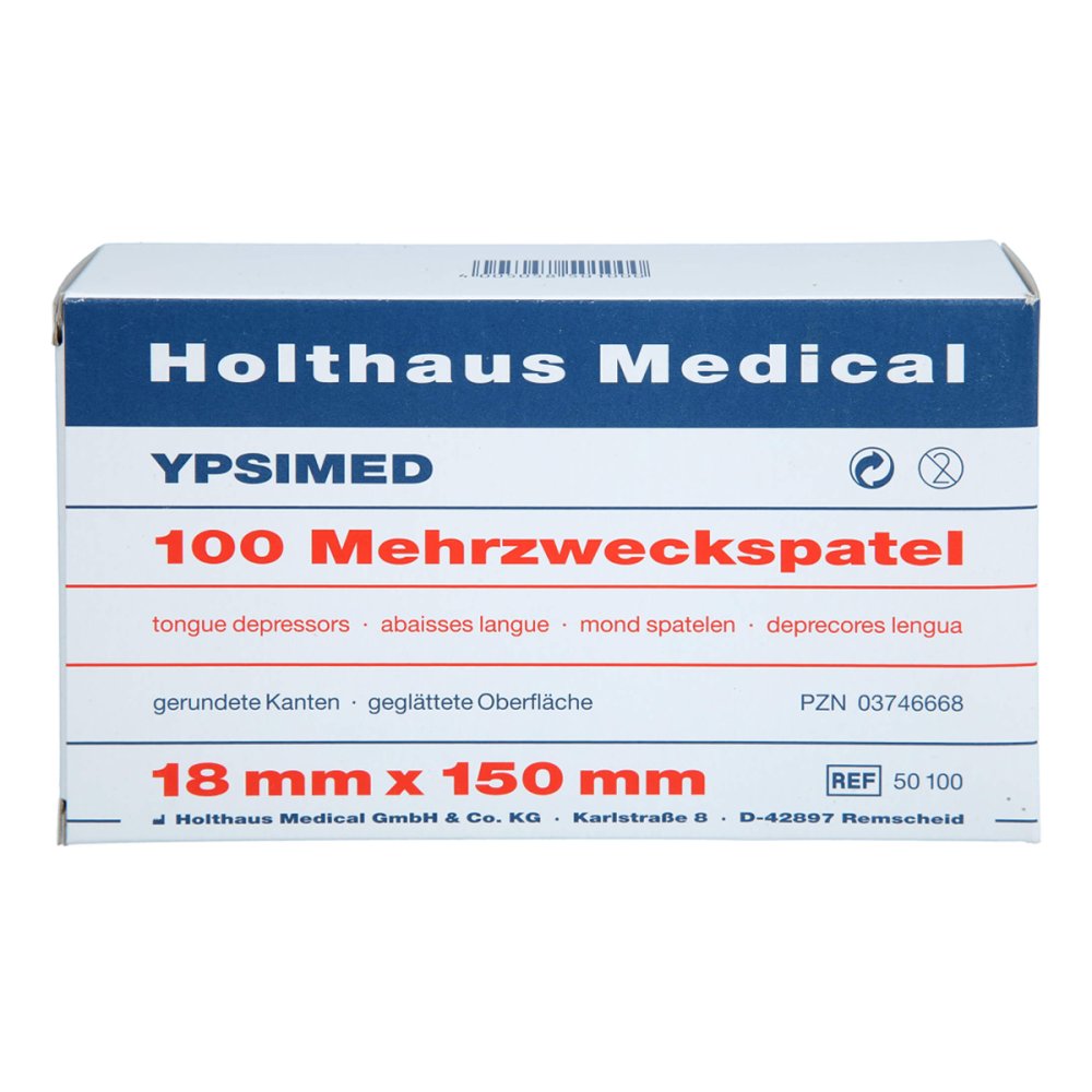 Das Produktfoto zeigt Holzmundspatel Ypsimed (100 stk) PZN 03746668