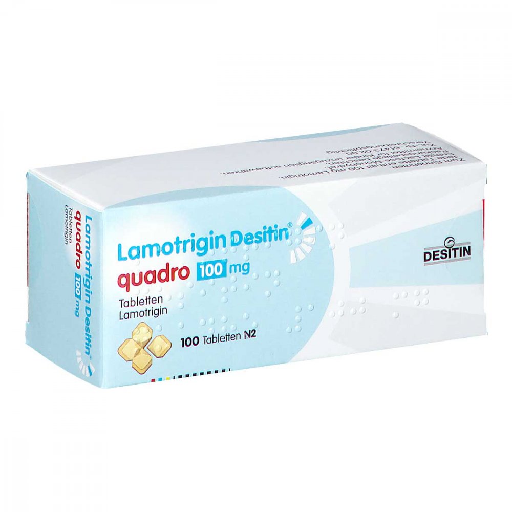 Das Produktfoto zeigt Lamotrigin Desitin Quadro 100 Mg Tabletten (100 stk) PZN 03806330