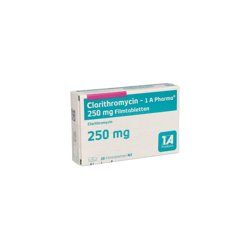 Clarithromycin-1a Ph.250mg Filmtabletten (20 stk)