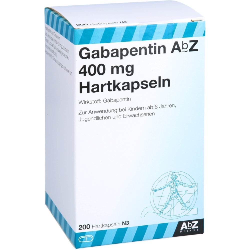 Das Produktfoto zeigt Gabapentin Abz 400 Mg Hartkapseln (200 stk) PZN 03854004