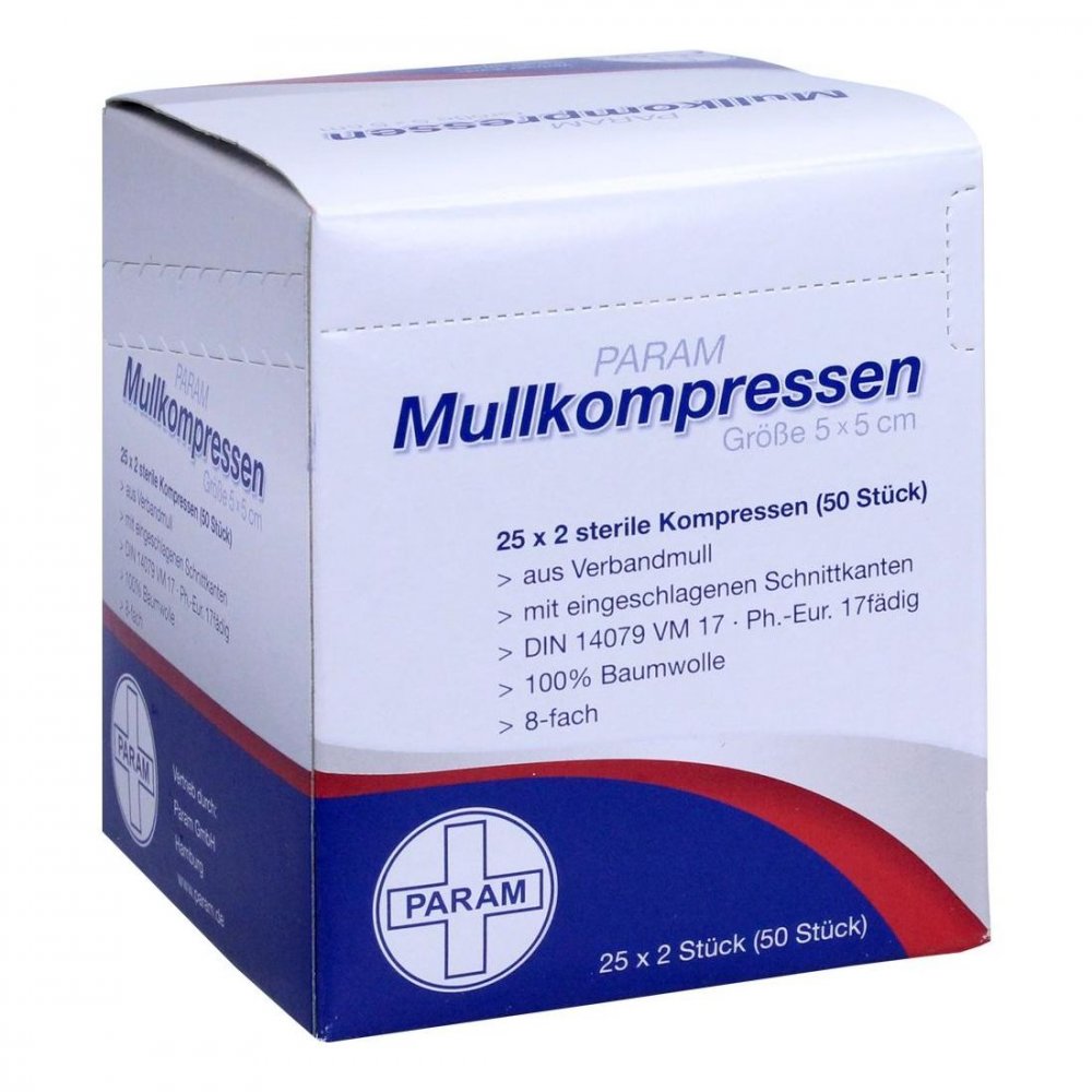 Mullkompressen 5x5 Cm Steril 8fach (25X2 stk)