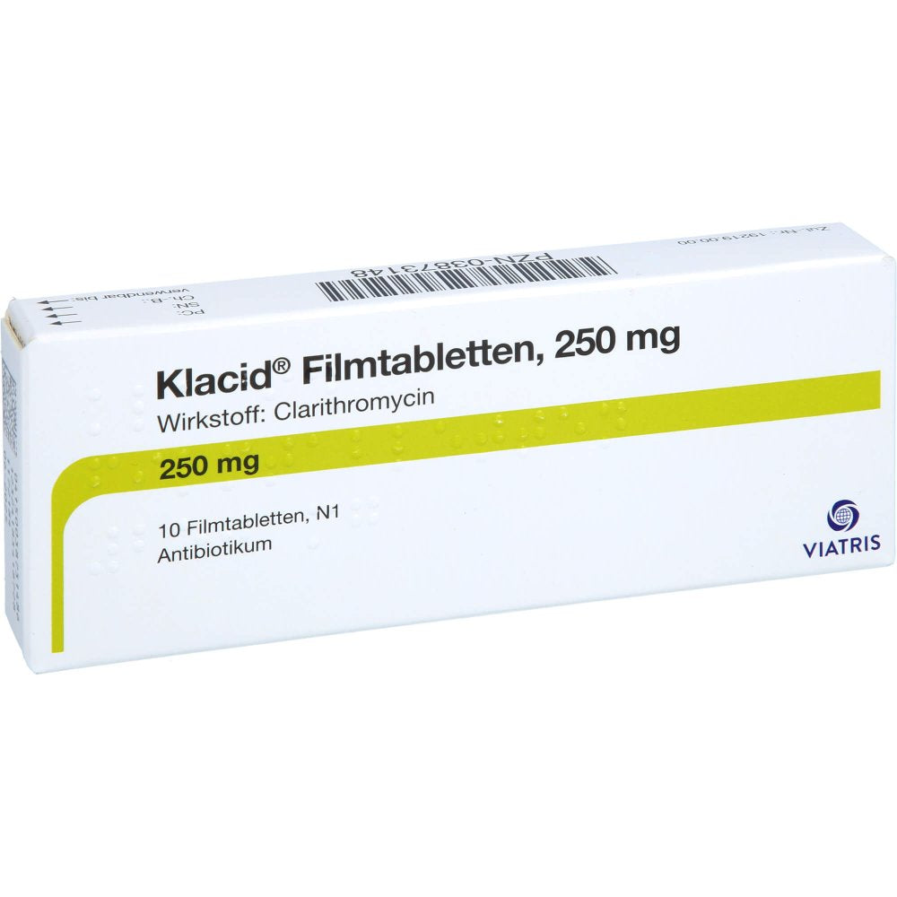Das Produktfoto zeigt Klacid Filmtabletten (10 stk) PZN 03873148
