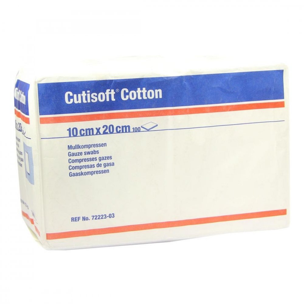 Cutisoft Cotton Kompr.10x20 Cm Unster.8fach (100 stk)