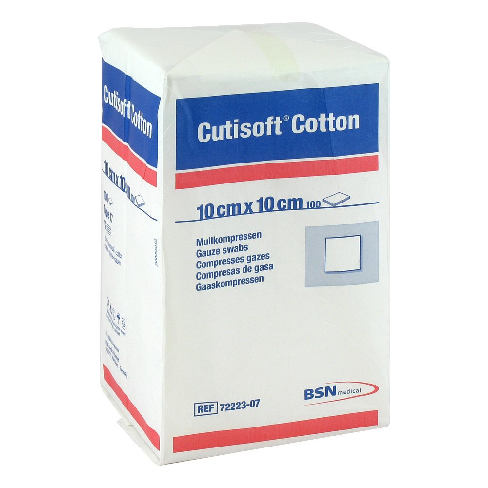 Cutisoft Cotton Kompr.10x10 Cm Unster.12fach (100 stk)