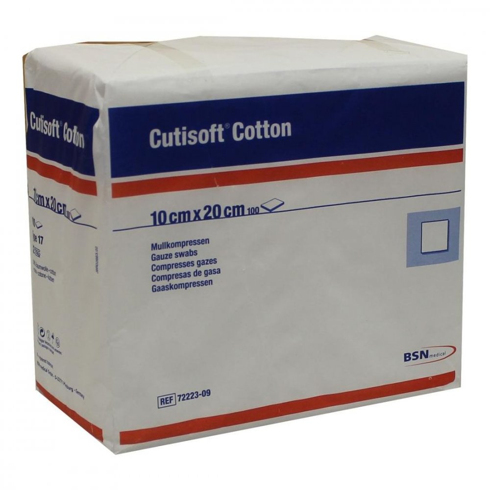 Cutisoft Cotton Kompr.10x20 Cm Unster.12fach (100 stk)