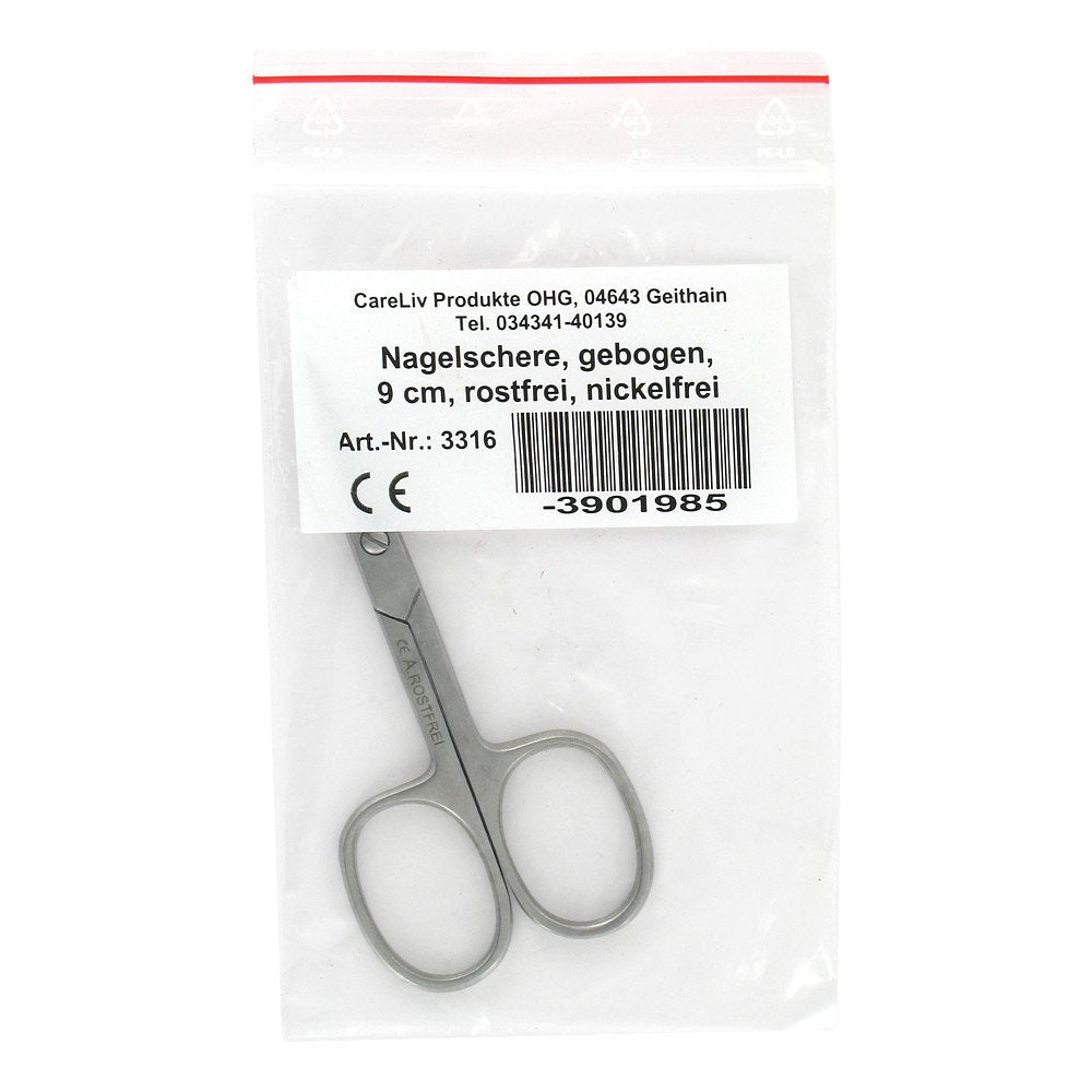 Nagelschere 9 Cm Gebogen Rostfrei (1 stk)