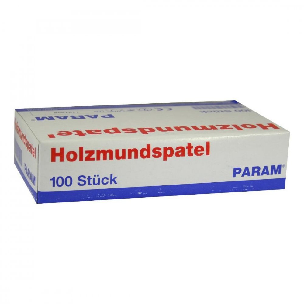 Das Produktfoto zeigt Mundspatel Holz Karton (100 stk) PZN 03903961