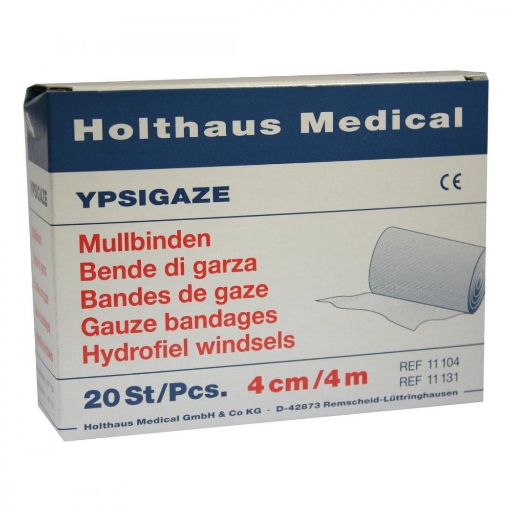 Das Produktfoto zeigt Mullbinden Din 4 Cmx4 M (20 stk) PZN 03943363