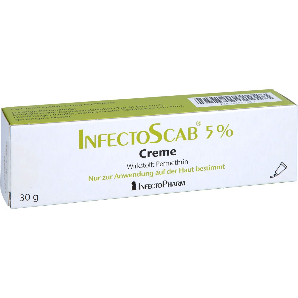 Das Produktfoto zeigt Infectoscab 5% Creme (30 g) PZN 03951983