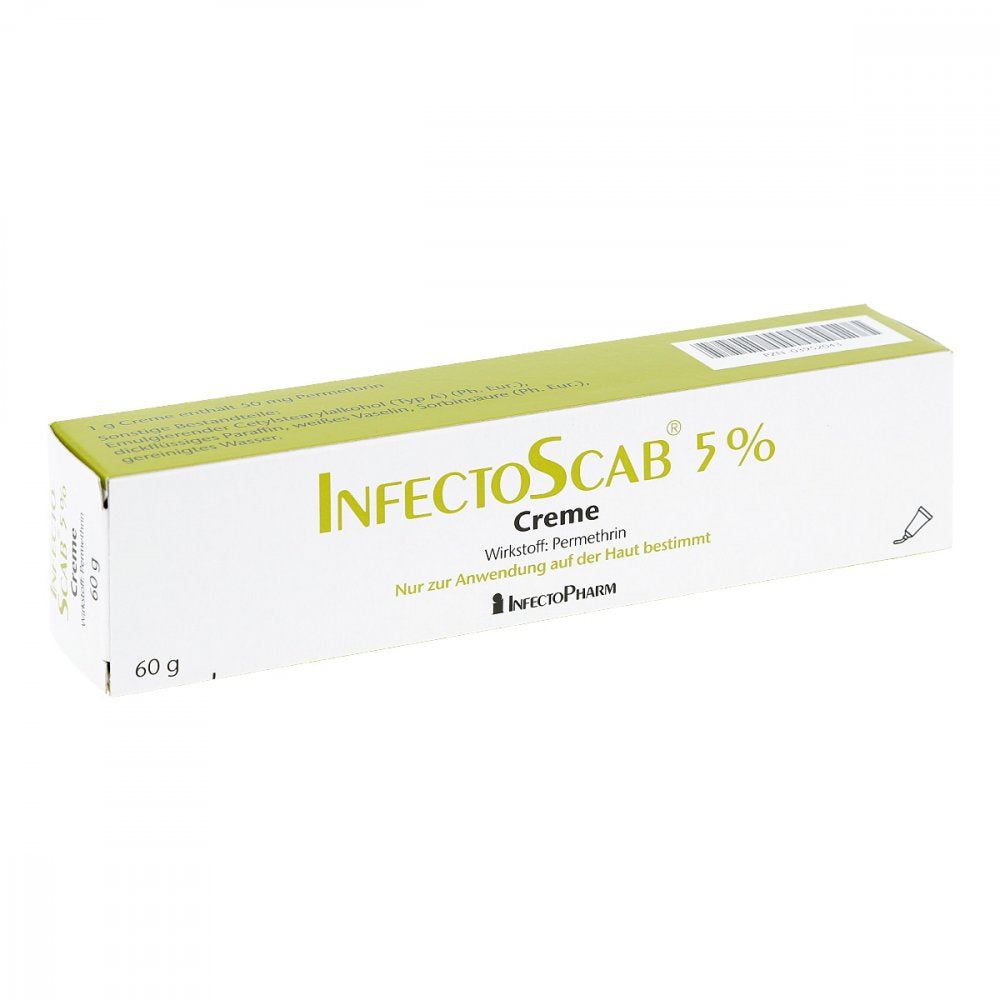 Das Produktfoto zeigt Infectoscab 5% Creme (60 g) PZN 03952043