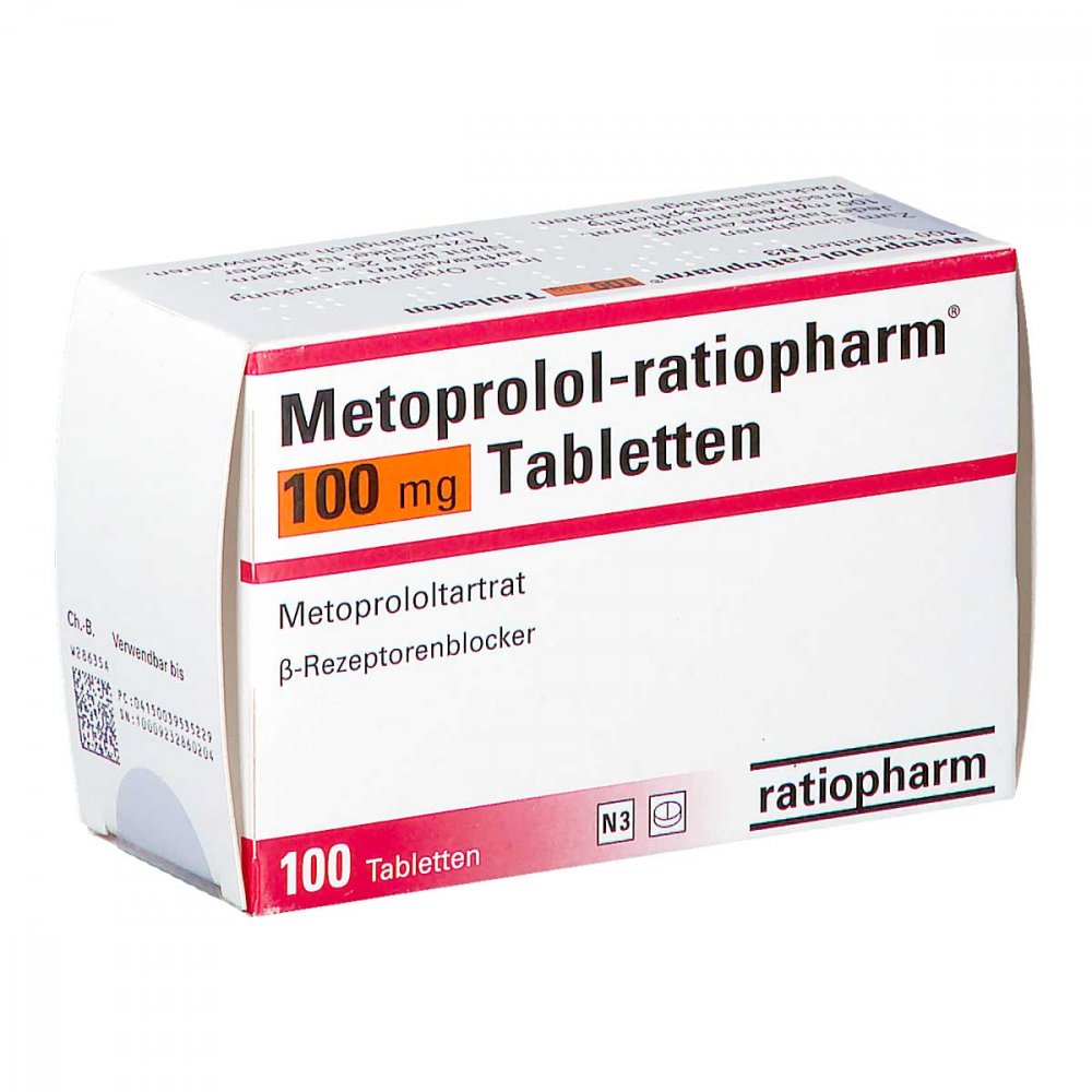 Metoprolol-Ratiopharm 100 Mg Tabletten (100 stk)