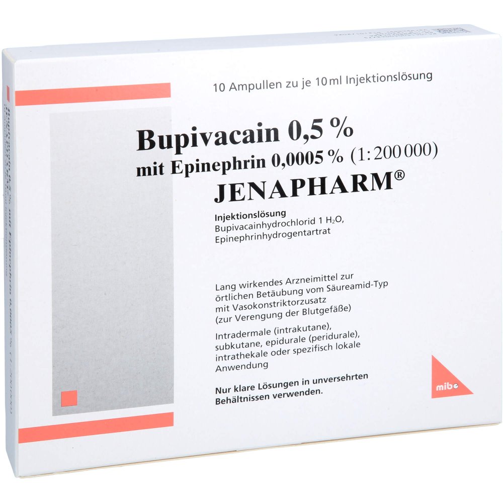 Bupivacain 0,5% M.Epineph. Jenapharm Ampullen (10X10 ml)