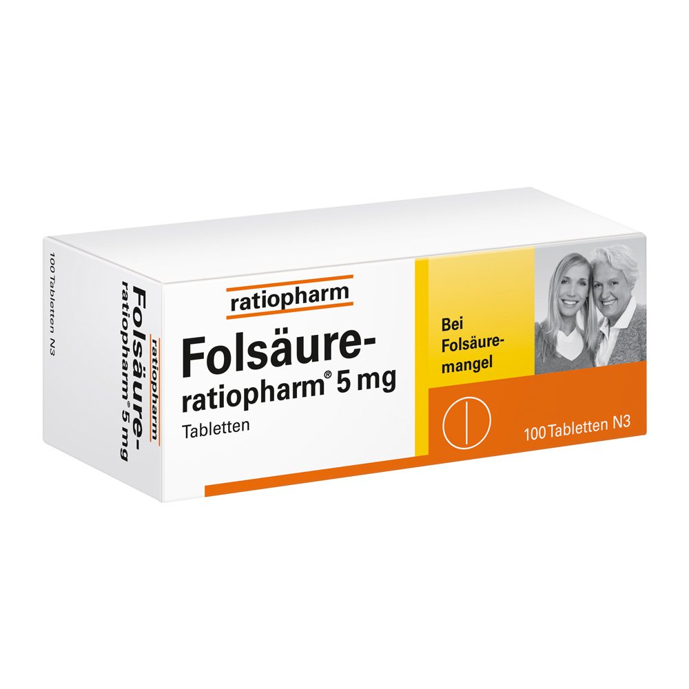 Folsäure-Ratiopharm 5 Mg Tabletten (100 stk)