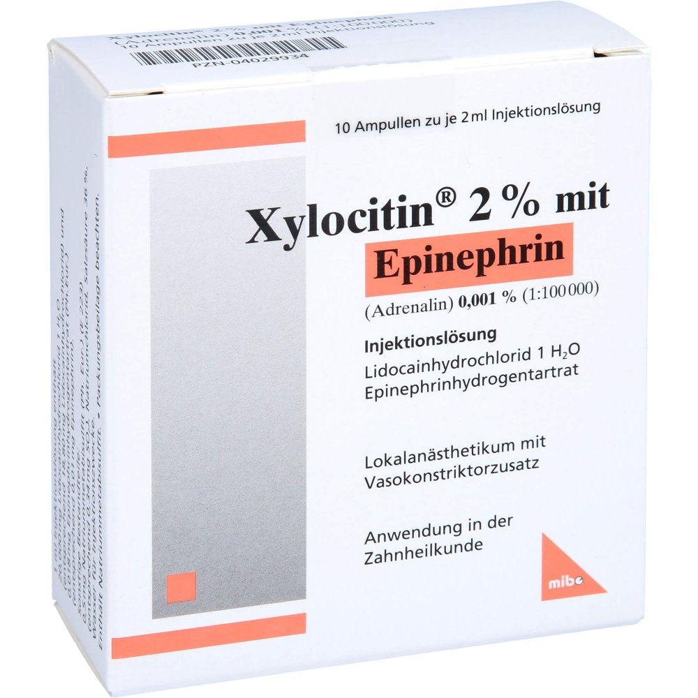 Xylocitin 2% M.Epinephrin 0,001% Inj.-Lsg.Amp. (10 stk)