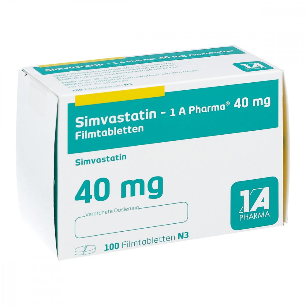 Simvastatin-1a Pharma 40 Mg Filmtabletten (100 stk)