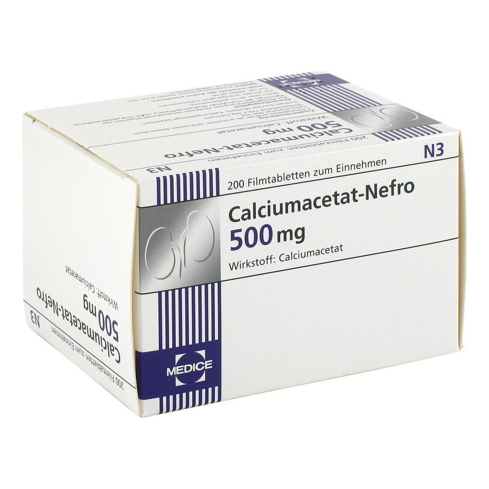 Calciumacetat Nefro 500 Mg Filmtabletten (200 stk)