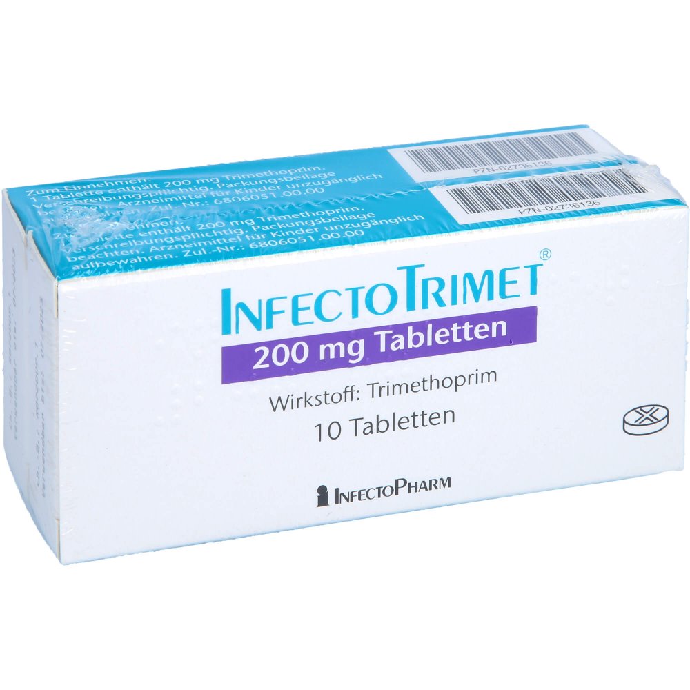 Das Produktfoto zeigt Infectotrimet 200 Mg Tabletten (2X10 stk) PZN 04240474