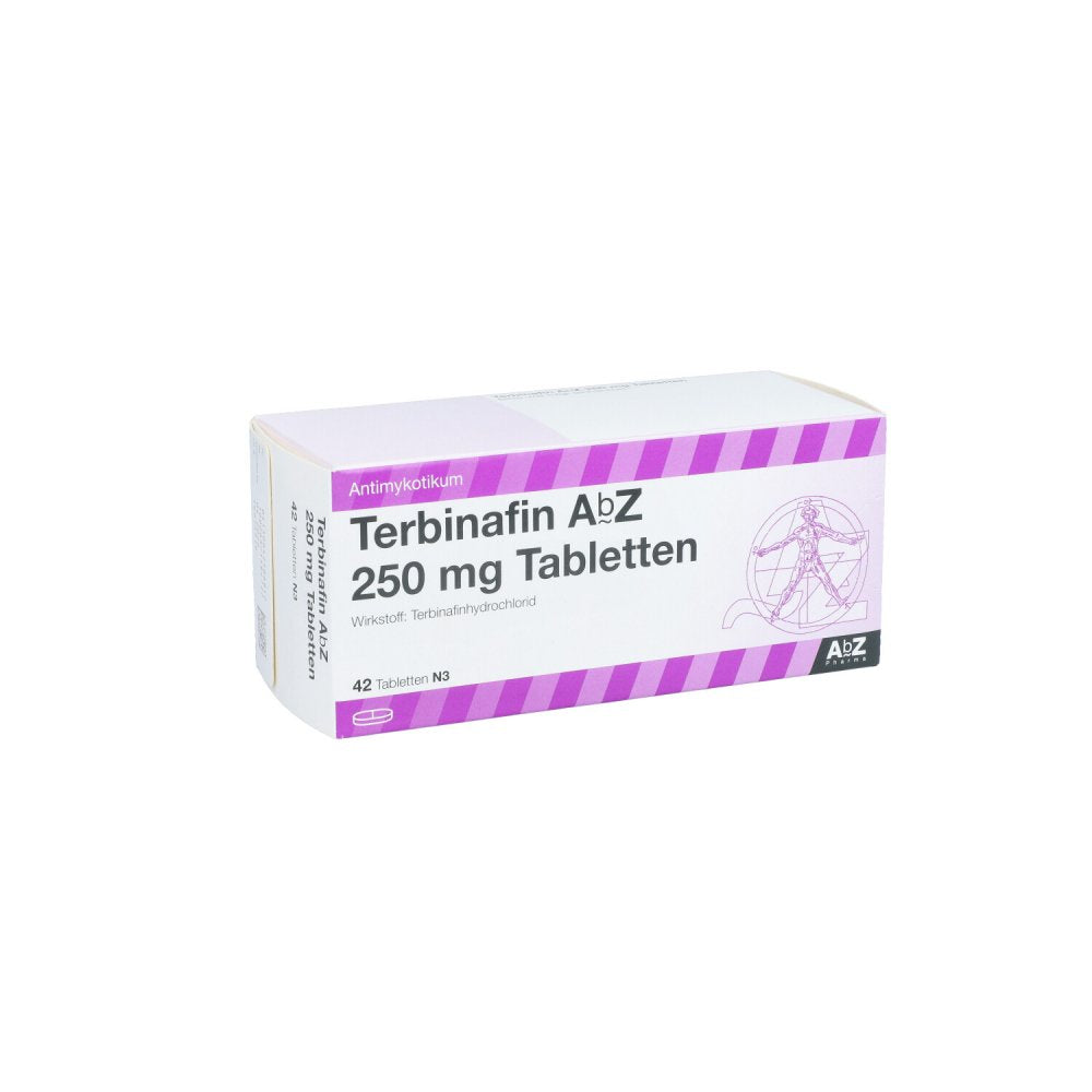 Das Produktfoto zeigt Terbinafin Abz 250 Mg Tabletten (42 stk) PZN 04258681