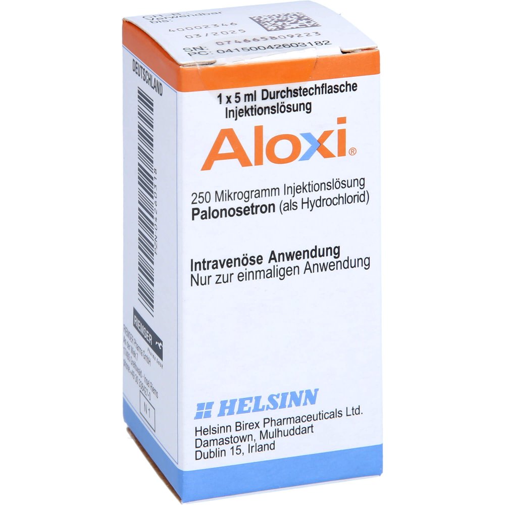 Das Produktfoto zeigt Aloxi 250 Mikrogramm Injektionslösung (1 stk) PZN 04260318