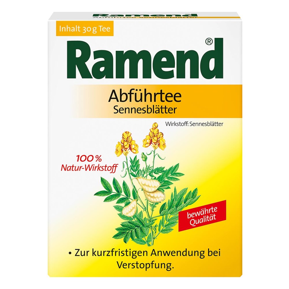 Das Produktfoto zeigt Ramend Abführtee Sennesblätter (30 g) PZN 04261855