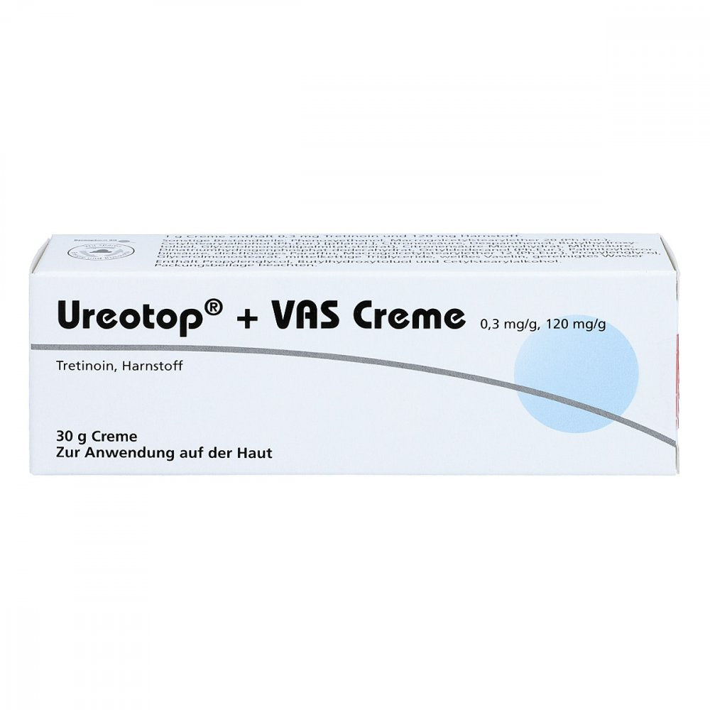 Das Produktfoto zeigt Ureotop + Vas Creme (30 g) PZN 04300101