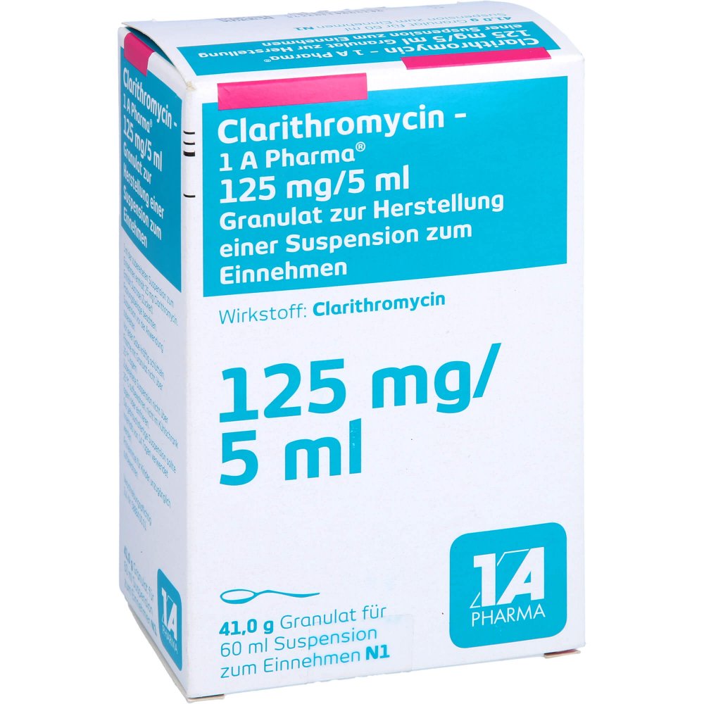 Clarithromycin-1a Ph.125mg/5ml Gran.Z.Susp.-Herst. (60 ml)