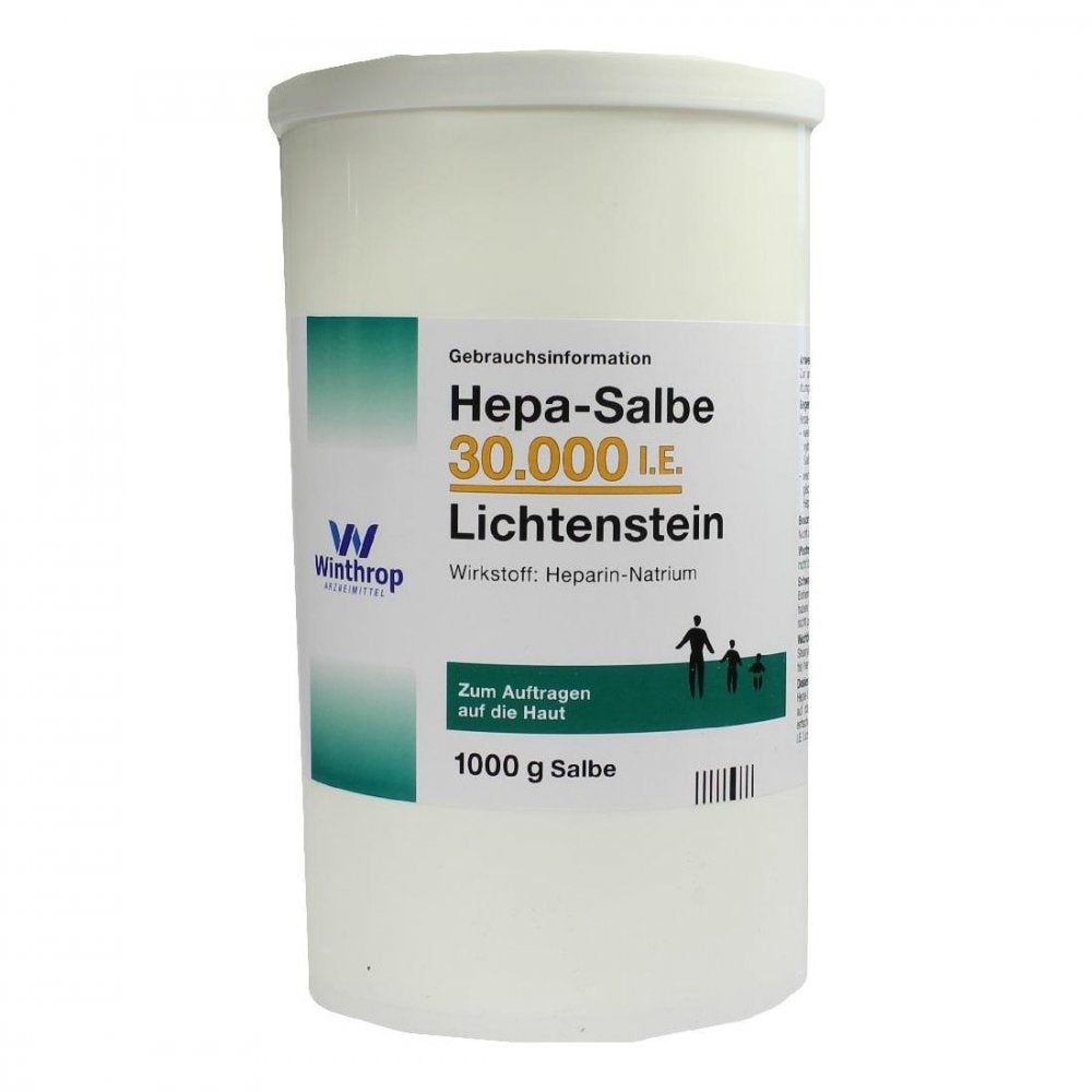 Das Produktfoto zeigt Hepa Salbe 30.000 I.E. Lichtenstein (1000 g) PZN 04345256