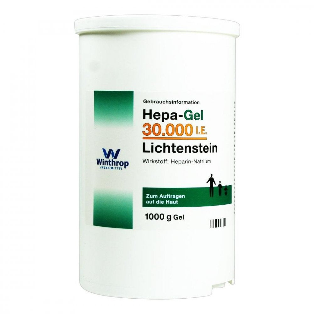 Das Produktfoto zeigt Hepa Gel 30.000 I.E. Lichtenstein (1000 g) PZN 04345279