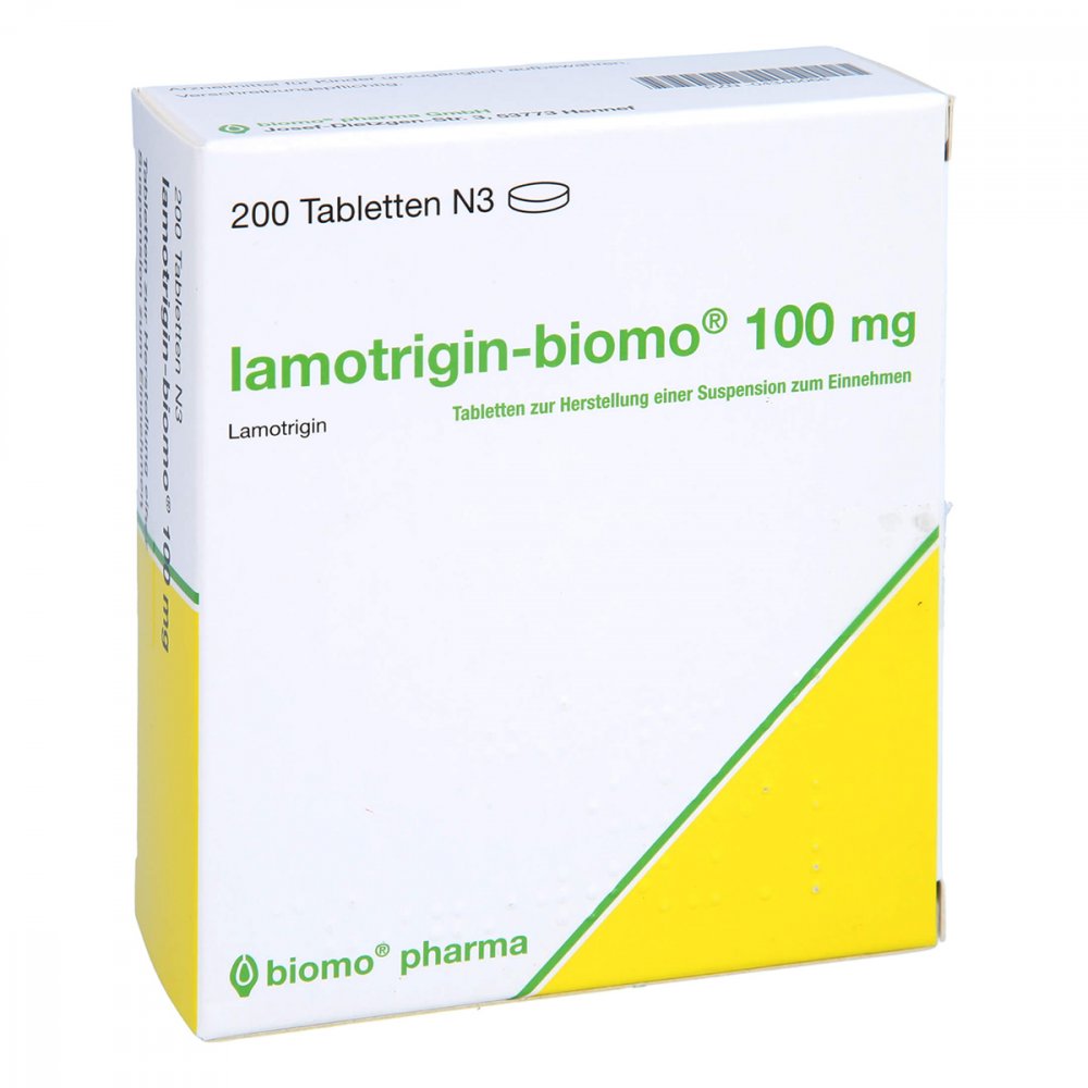 Das Produktfoto zeigt Lamotrigin-Biomo 100 Mg Tbl.Z.Herst.E.Susp.Z.Einn. (200 stk) PZN 04346066