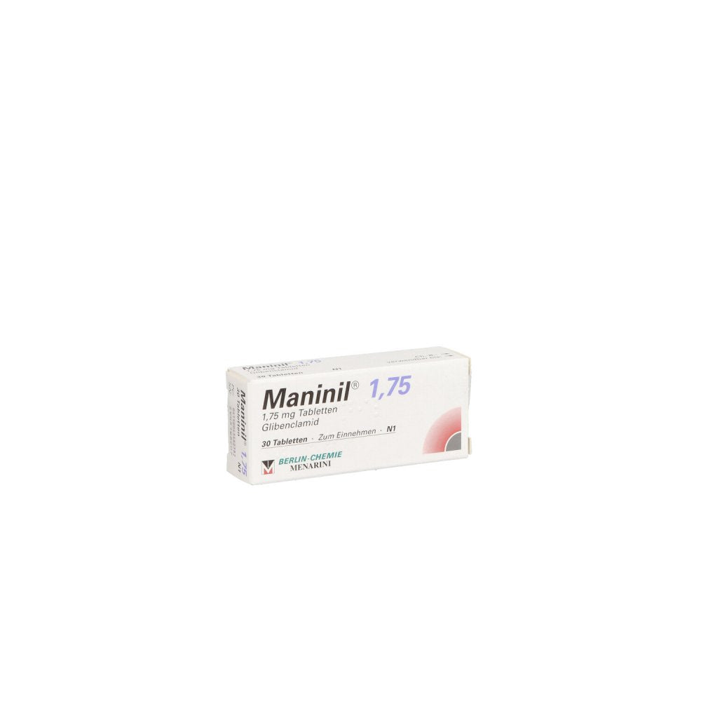 Das Produktfoto zeigt Maninil 1,75 Tabletten (30 stk) PZN 04346238