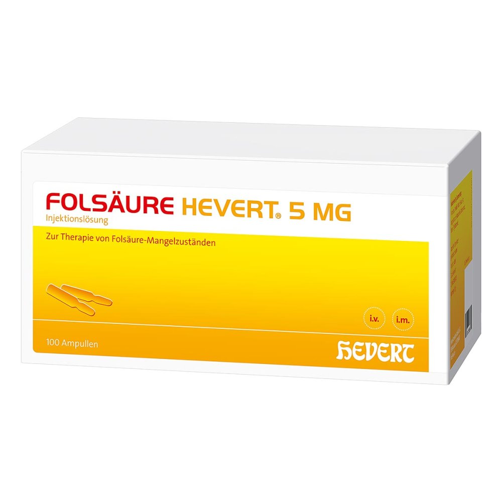 Folsäure Hevert 5 Mg Inj.-Lösung Ampullen (100X2 ml)