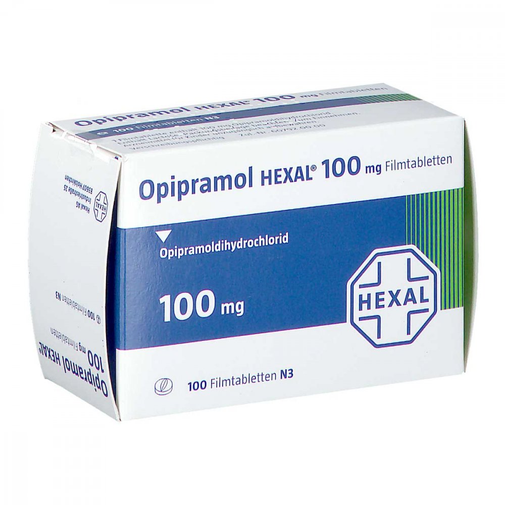 Das Produktfoto zeigt Opipramol Hexal 100 Mg Filmtabletten (100 stk) PZN 04390943