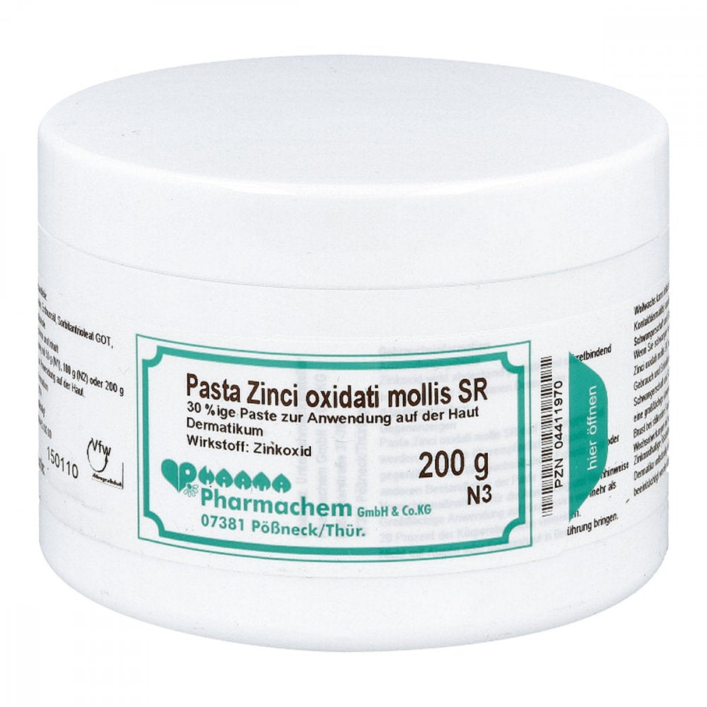 Das Produktfoto zeigt Pasta Zinci Oxidat. Mollis Sr (200 g) PZN 04411970