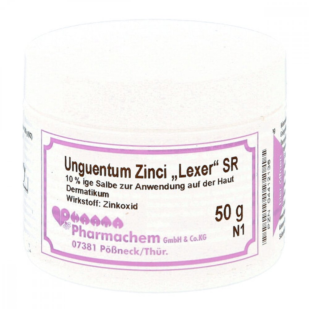 Das Produktfoto zeigt Unguentum Zinci Lexer Sr (50 g) PZN 04412136