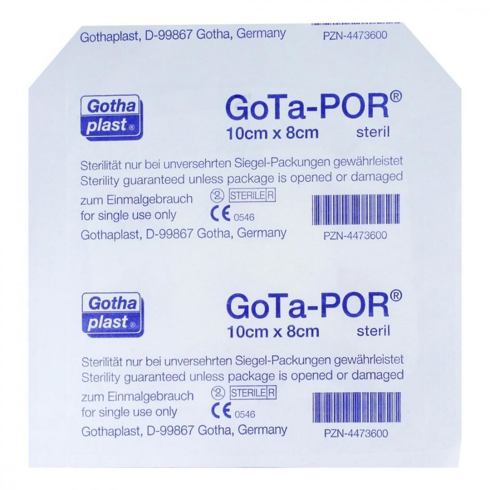 Das Produktfoto zeigt Gota-Por Wundpflaster Steril 80x100 Mm (1 stk) PZN 04473600