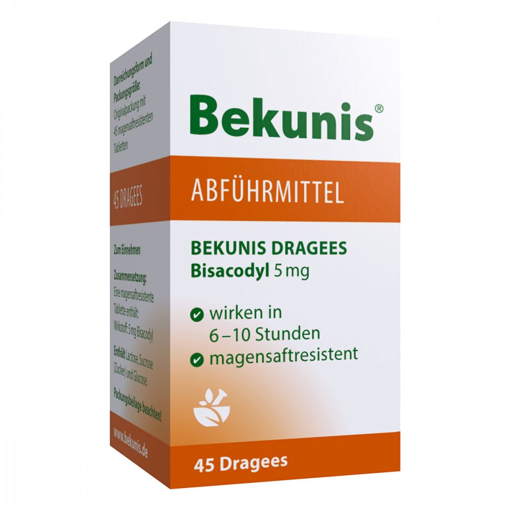 Bekunis Dragees Bisacodyl 5 Mg Magensaftres.Tabl. (45 stk)