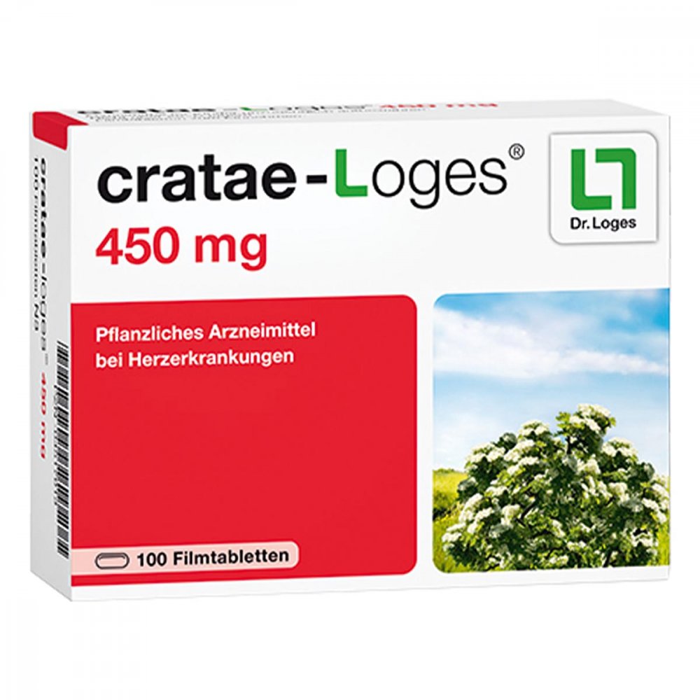Das Produktfoto zeigt Cratae-Loges 450 Mg Filmtabletten (100 stk) PZN 04517013