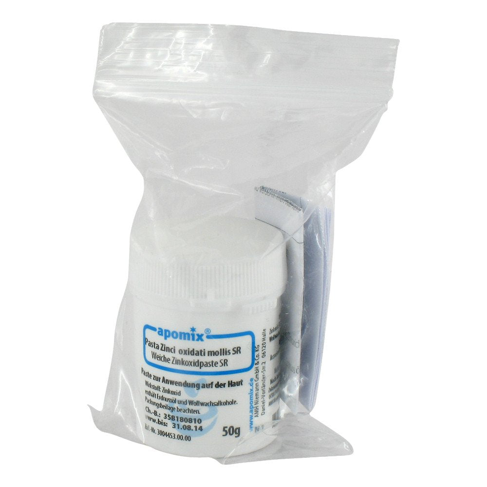 Das Produktfoto zeigt Pasta Zinci Oxid. Mollis Sr (50 g) PZN 04546167