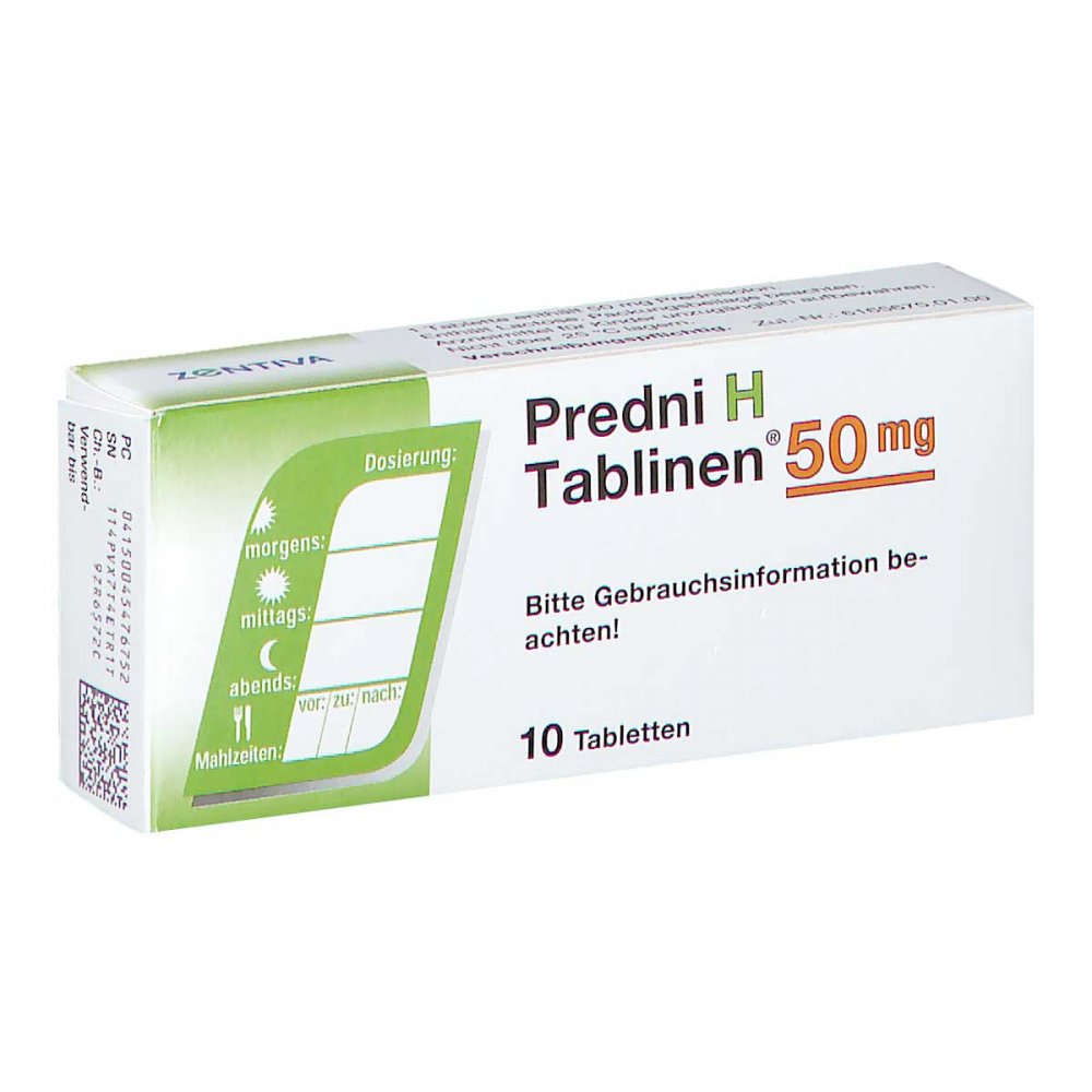 Das Produktfoto zeigt Predni H Tablinen 50 Mg Tabletten (10 stk) PZN 04547675