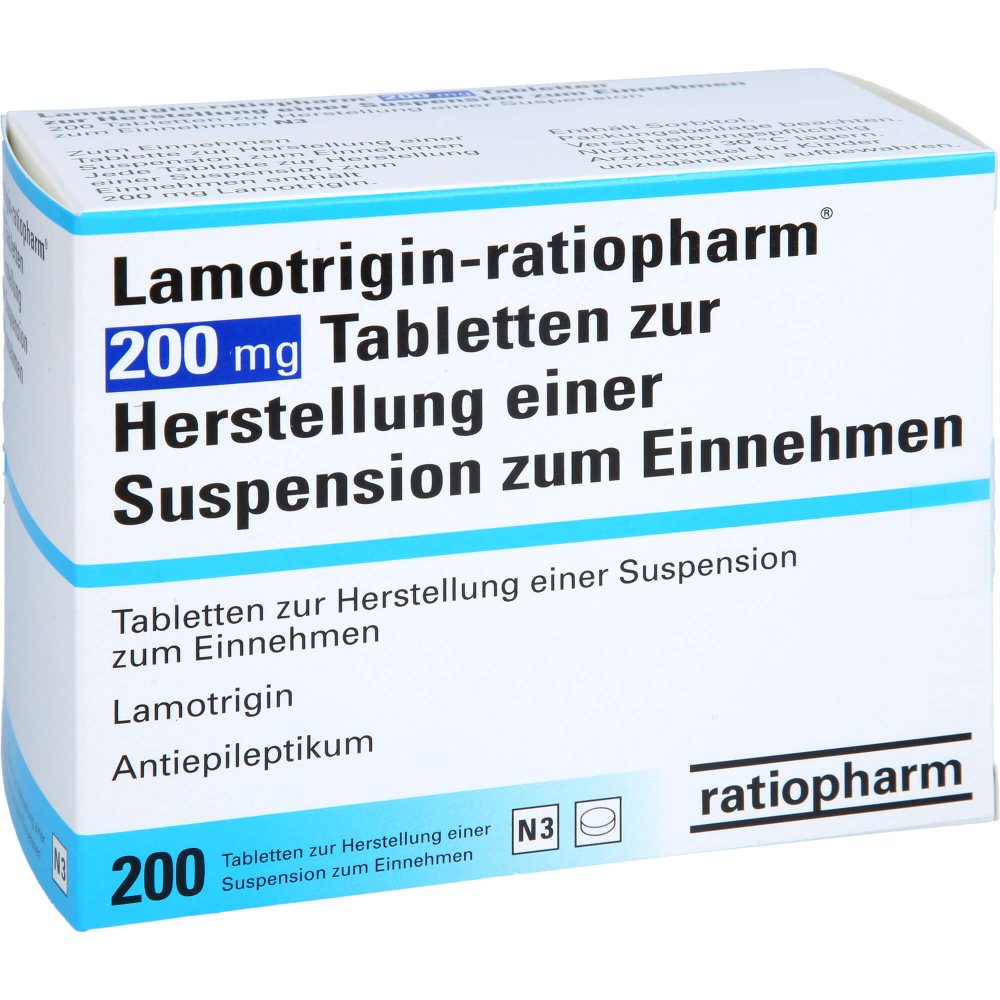 Lamotrigin-Ratiopharm 200 Mg Tab.Z.H.Susp.Z.Einn. (200 stk)