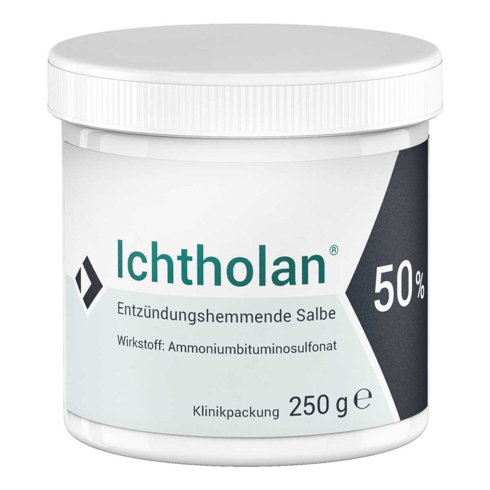 Das Produktfoto zeigt Ichtholan 50% Salbe (250 g) PZN 04643634