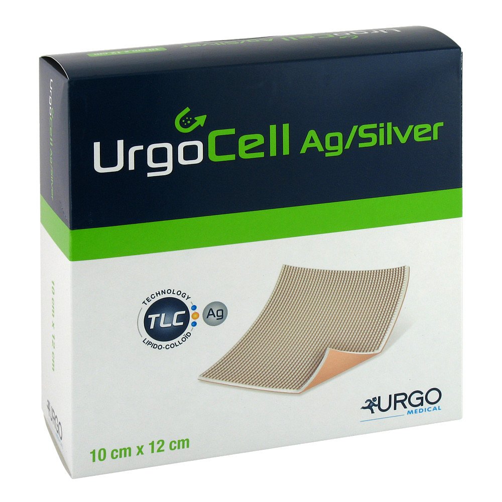 Das Produktfoto zeigt Urgocell Silver Non Adhesive Verband 10x12 Cm (10 stk) PZN 04667379