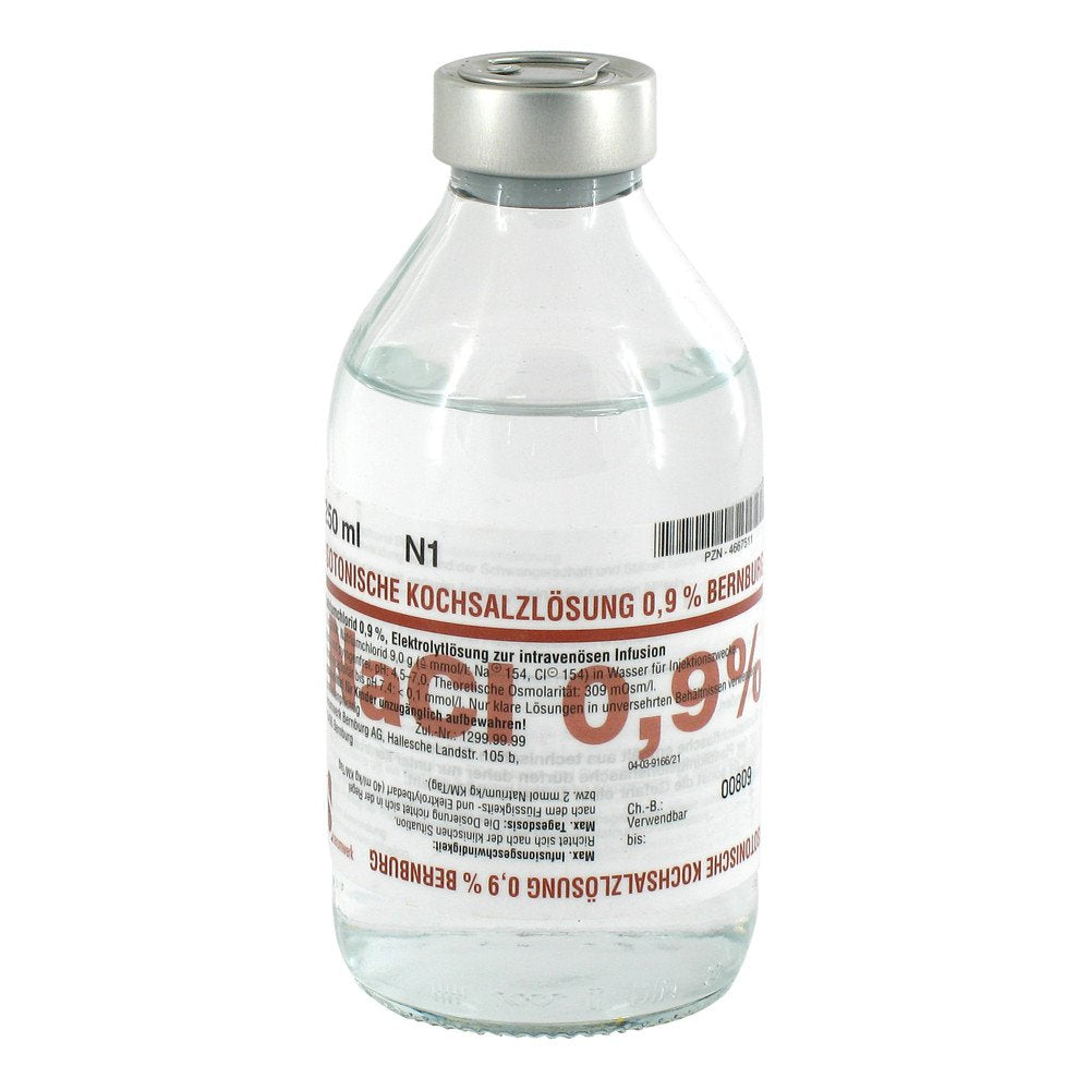 Das Produktfoto zeigt Isotonische Kochsalzlsg.0,9% Bernburg Inf.-L.Glas (250 ml) PZN 04667511