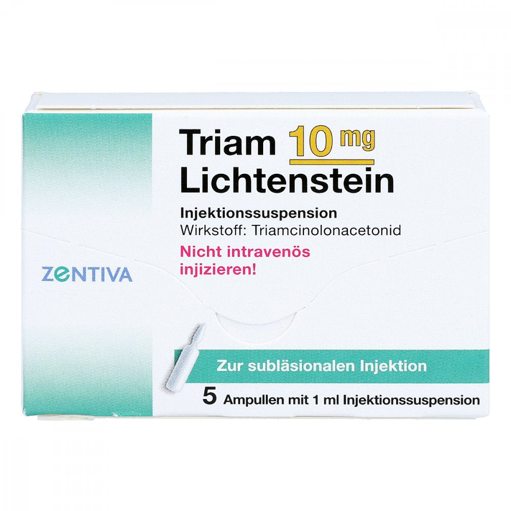 Das Produktfoto zeigt Triam 10 Lichtenstein Kristallsuspension Ampullen (5X1 ml) PZN 04692650