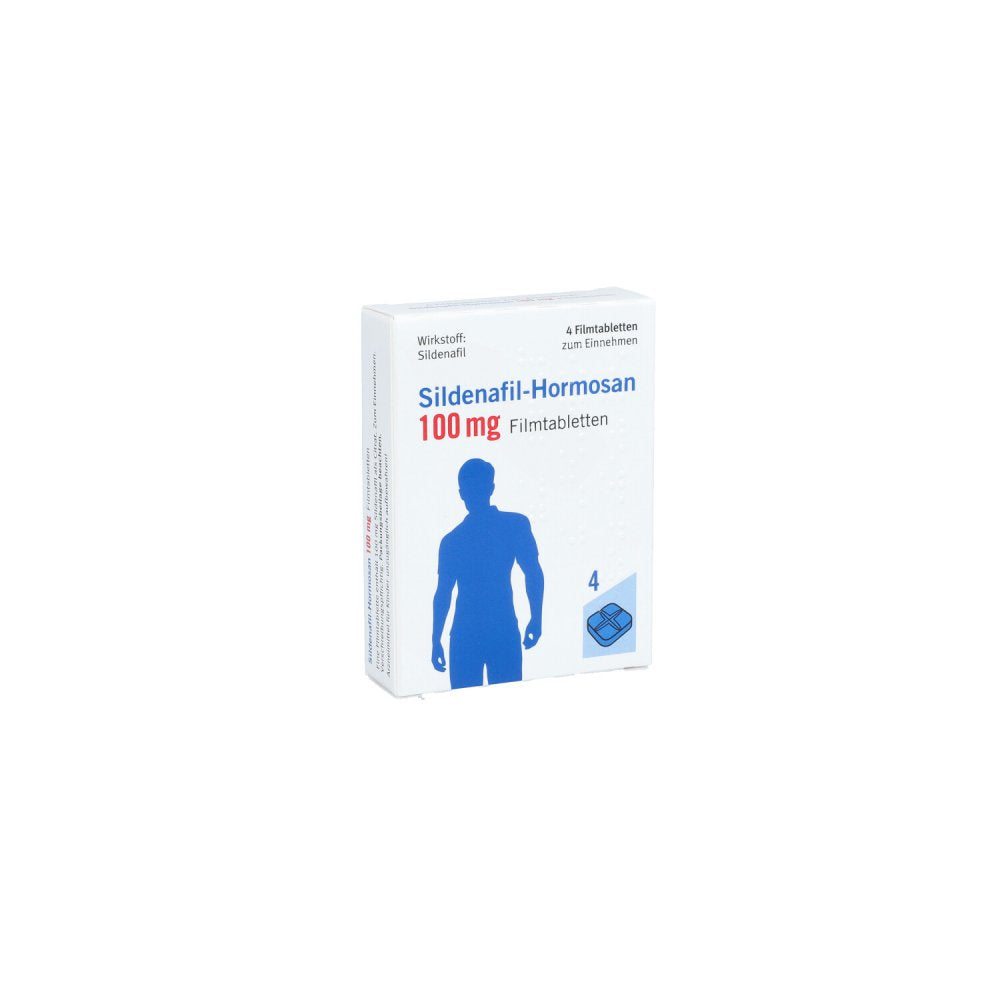 Das Produktfoto zeigt Sildenafil-Hormosan 100 Mg Filmtabletten (4 stk) PZN 04710371