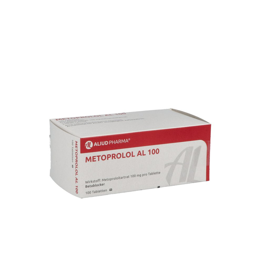 Das Produktfoto zeigt Metoprolol Al 100 Tabletten (100 stk) PZN 04751513