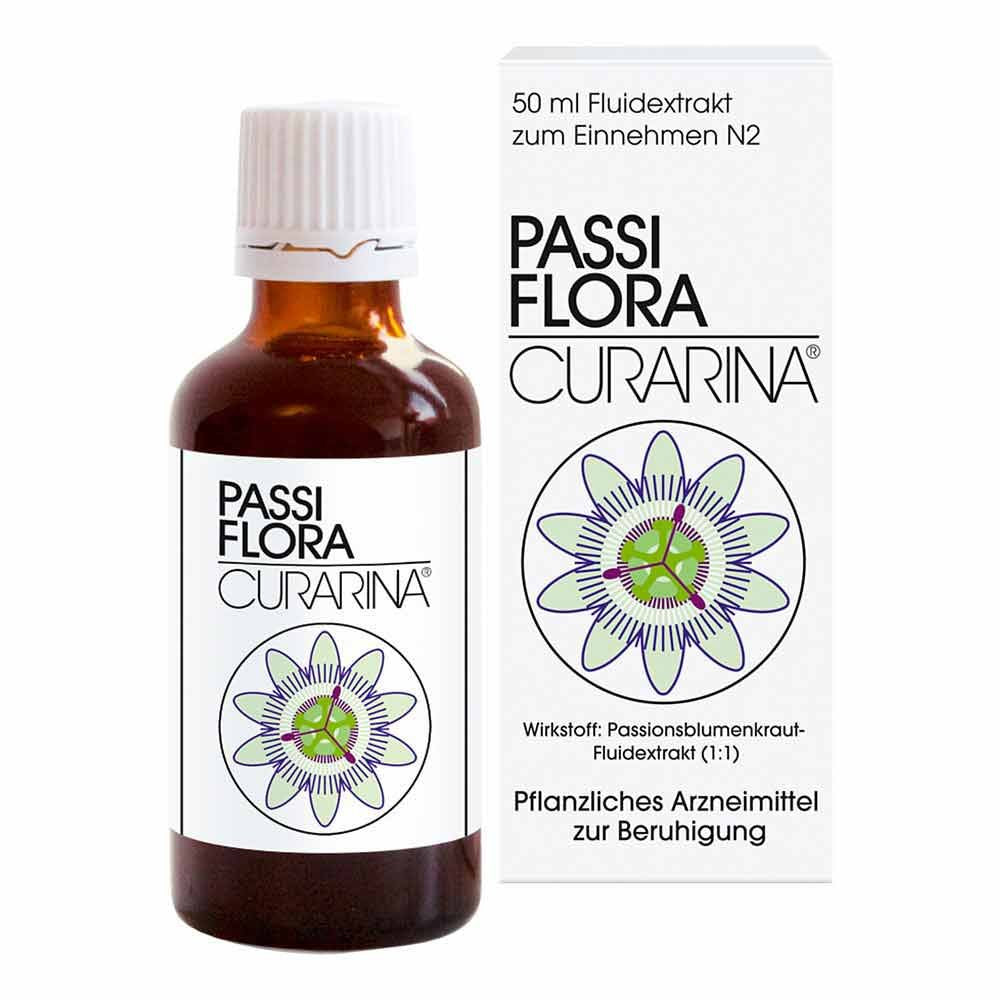 Das Produktfoto zeigt Passiflora Curarina Tropfen (50 ml) PZN 04752263