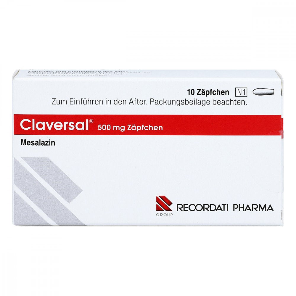 Das Produktfoto zeigt Claversal 500 Mg Zäpfchen (10 stk) PZN 04765320